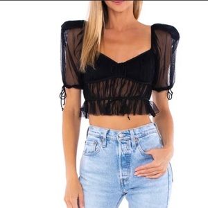 For Love and Lemons mesh crop top.